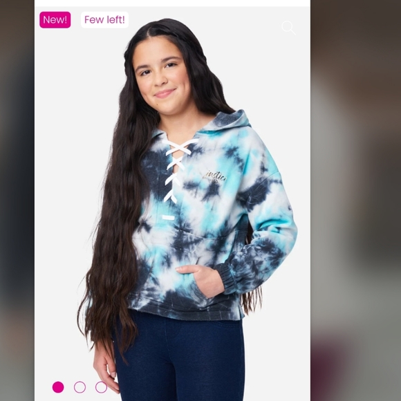 Justice Other - Collection X by Justice Tie - Dye Lace front Hoddie